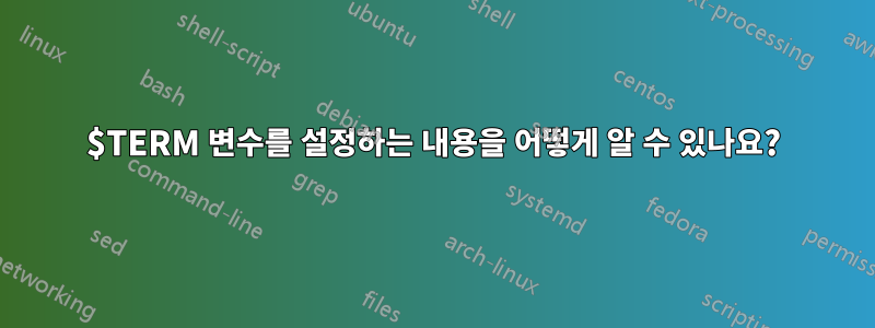 $TERM 변수를 설정하는 내용을 어떻게 알 수 있나요?