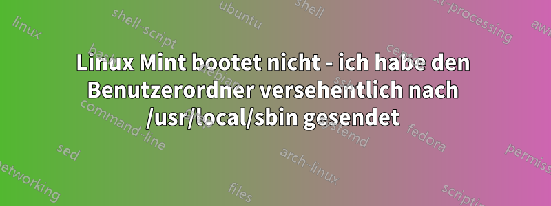 Linux Mint bootet nicht - ich habe den Benutzerordner versehentlich nach /usr/local/sbin gesendet