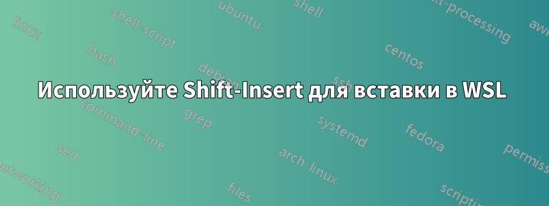 Используйте Shift-Insert для вставки в WSL