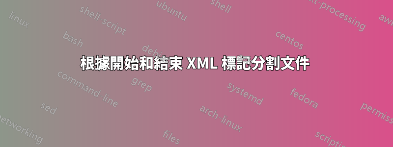 根據開始和結束 XML 標記分割文件