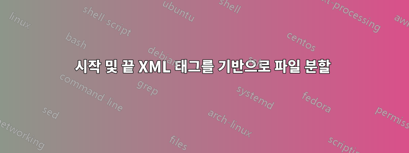 시작 및 끝 XML 태그를 기반으로 파일 분할