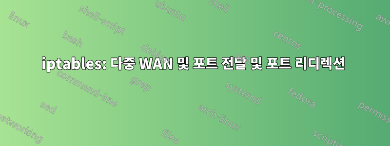 iptables: 다중 WAN 및 포트 전달 및 포트 리디렉션