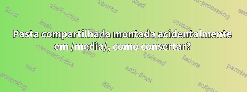 Pasta compartilhada montada acidentalmente em /media/, como consertar?