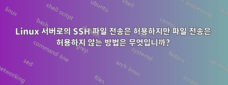 Linux 서버로의 SSH 파일 전송은 허용하지만 파일 전송은 허용하지 않는 방법은 무엇입니까?