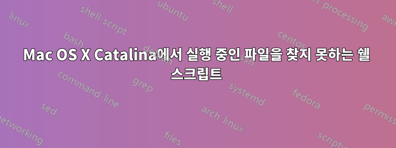 Mac OS X Catalina에서 실행 중인 파일을 찾지 못하는 쉘 스크립트