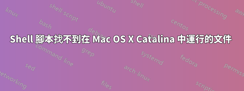 Shell 腳本找不到在 Mac OS X Catalina 中運行的文件