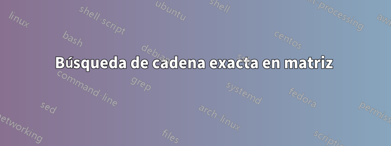 Búsqueda de cadena exacta en matriz