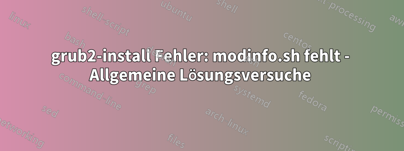 grub2-install Fehler: modinfo.sh fehlt - Allgemeine Lösungsversuche