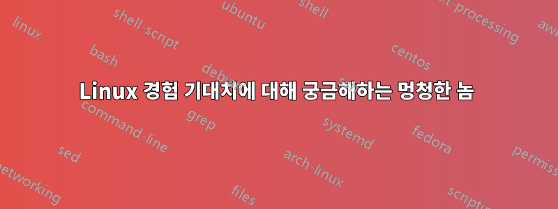 Linux 경험 기대치에 대해 궁금해하는 멍청한 놈