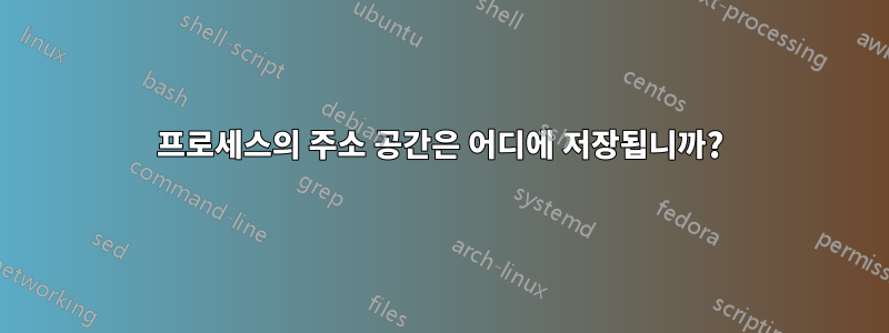 프로세스의 주소 공간은 어디에 저장됩니까?