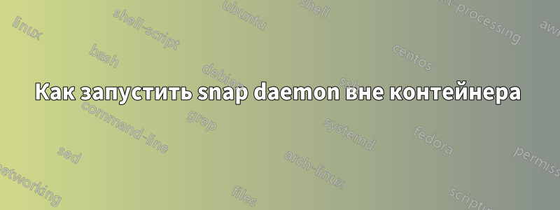 Как запустить snap daemon вне контейнера
