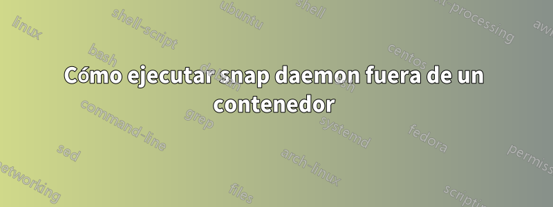 Cómo ejecutar snap daemon fuera de un contenedor