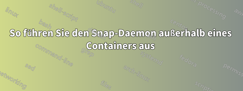 So führen Sie den Snap-Daemon außerhalb eines Containers aus