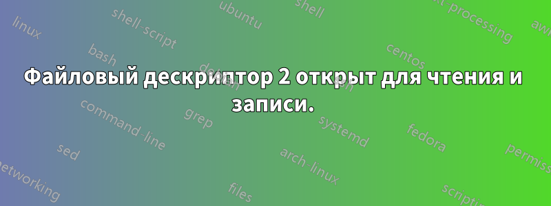 Файловый дескриптор 2 открыт для чтения и записи.