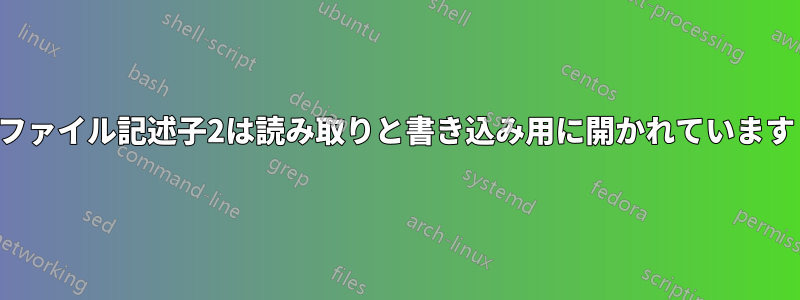 ファイル記述子2は読み取りと書き込み用に開かれています