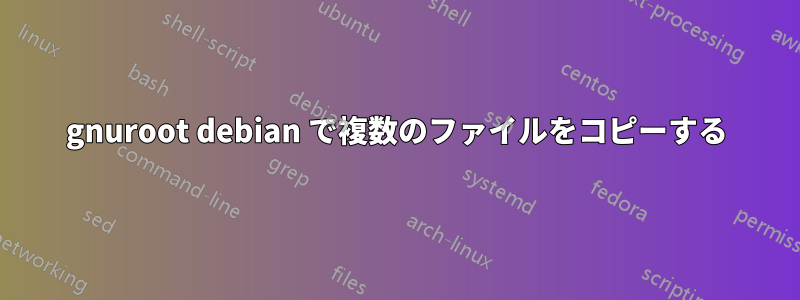 gnuroot debian で複数のファイルをコピーする