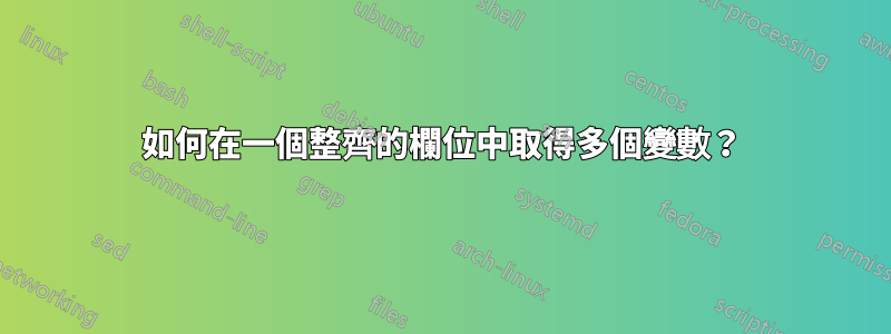 如何在一個整齊的欄位中取得多個變數？
