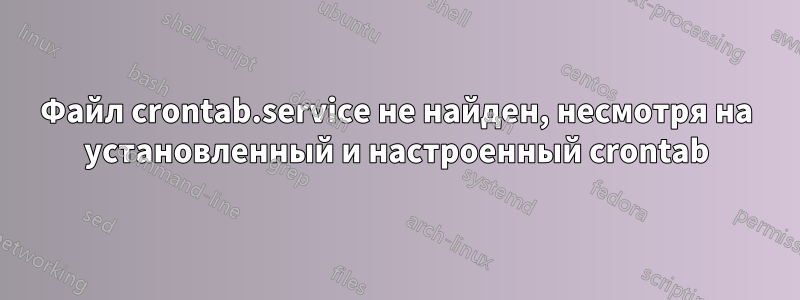 Файл crontab.service не найден, несмотря на установленный и настроенный crontab