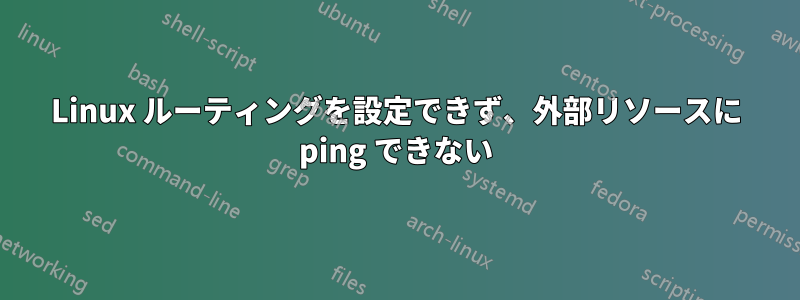 Linux ルーティングを設定できず、外部リソースに ping できない