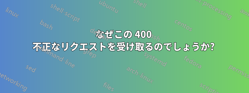 なぜこの 400 不正なリクエストを受け取るのでしょうか?