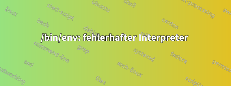 /bin/env: fehlerhafter Interpreter