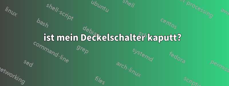 ist mein Deckelschalter kaputt? 