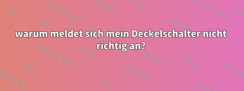 warum meldet sich mein Deckelschalter nicht richtig an?