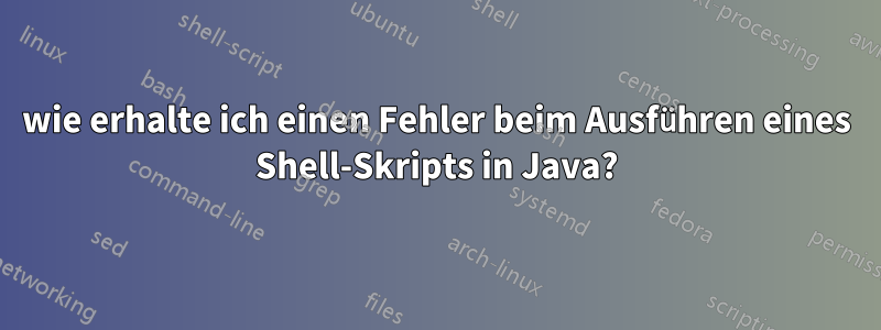 wie erhalte ich einen Fehler beim Ausführen eines Shell-Skripts in Java?