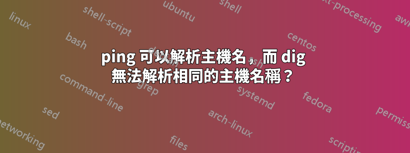 ping 可以解析主機名，而 dig 無法解析相同的主機名稱？