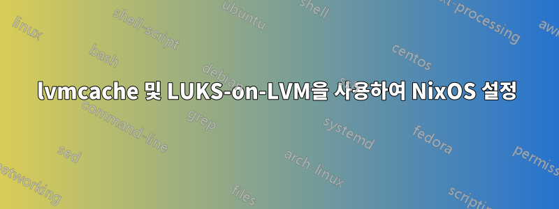 lvmcache 및 LUKS-on-LVM을 사용하여 NixOS 설정