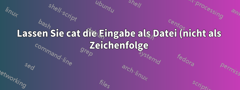 Lassen Sie cat die Eingabe als Datei (nicht als Zeichenfolge) interpretieren.