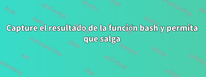 Capture el resultado de la función bash y permita que salga