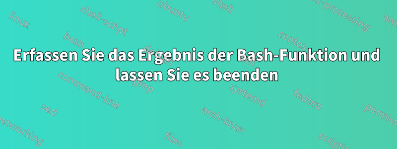 Erfassen Sie das Ergebnis der Bash-Funktion und lassen Sie es beenden
