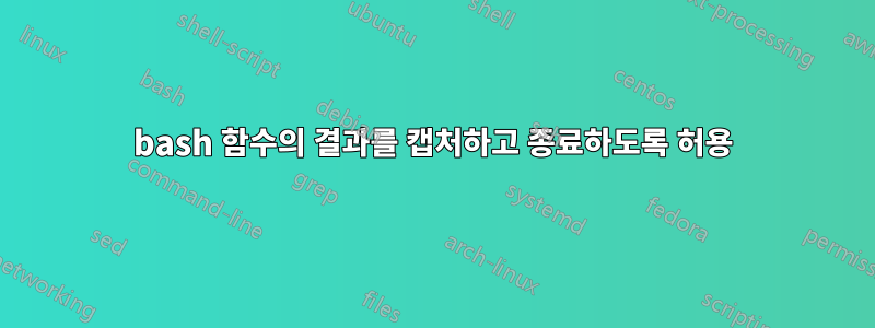 bash 함수의 결과를 캡처하고 종료하도록 허용