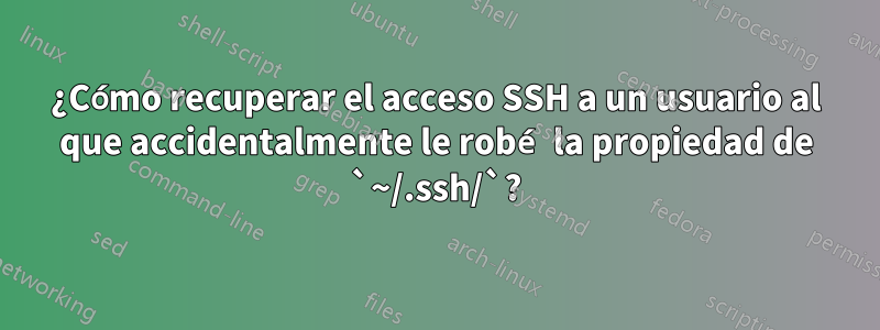 ¿Cómo recuperar el acceso SSH a un usuario al que accidentalmente le robé la propiedad de `~/.ssh/`?