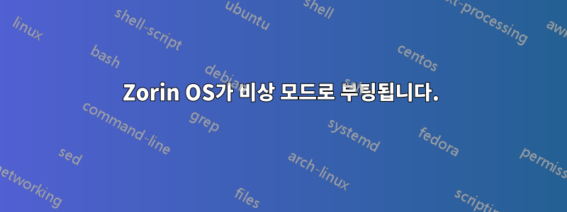 Zorin OS가 비상 모드로 부팅됩니다.