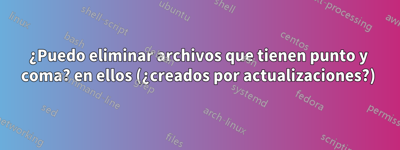 ¿Puedo eliminar archivos que tienen punto y coma? en ellos (¿creados por actualizaciones?)