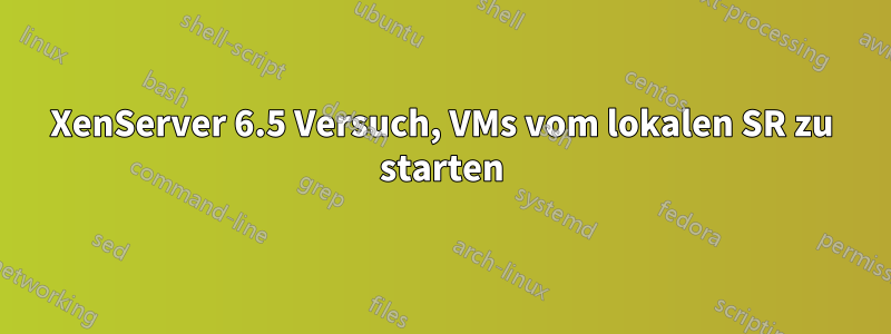 XenServer 6.5 Versuch, VMs vom lokalen SR zu starten