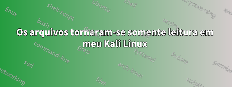 Os arquivos tornaram-se somente leitura em meu Kali Linux