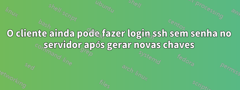 O cliente ainda pode fazer login ssh sem senha no servidor após gerar novas chaves