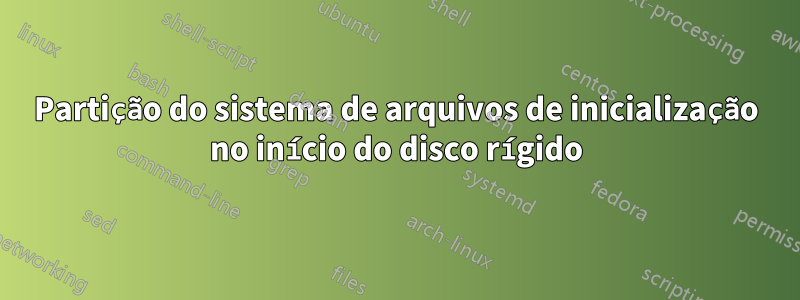 Partição do sistema de arquivos de inicialização no início do disco rígido