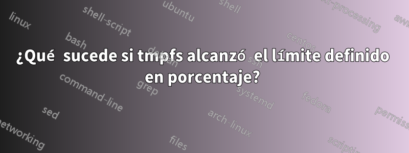 ¿Qué sucede si tmpfs alcanzó el límite definido en porcentaje?