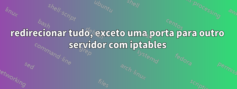 redirecionar tudo, exceto uma porta para outro servidor com iptables