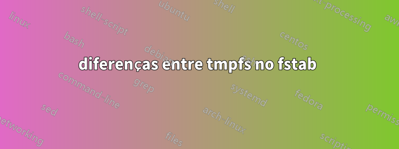 diferenças entre tmpfs no fstab