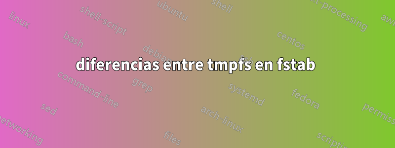 diferencias entre tmpfs en fstab