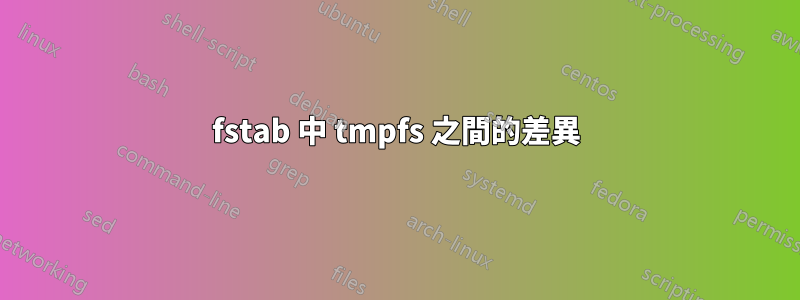 fstab 中 tmpfs 之間的差異