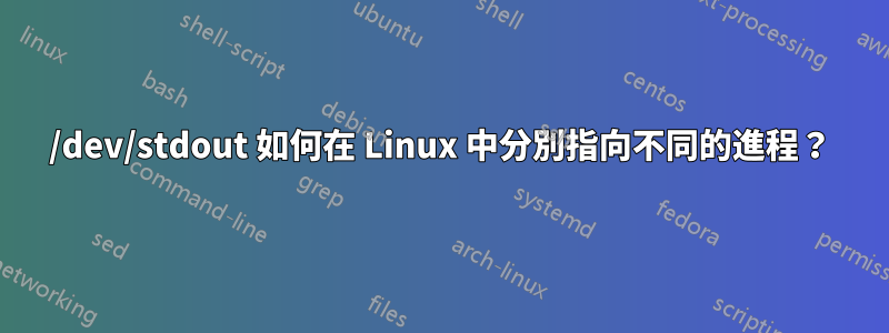 /dev/stdout 如何在 Linux 中分別指向不同的進程？