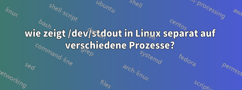 wie zeigt /dev/stdout in Linux separat auf verschiedene Prozesse?