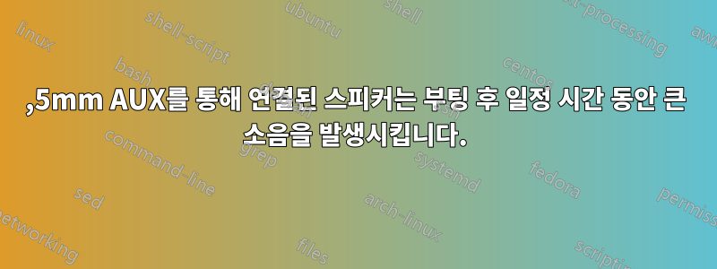 3,5mm AUX를 통해 연결된 스피커는 부팅 후 일정 시간 동안 큰 소음을 발생시킵니다.