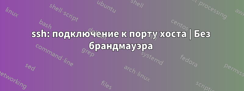 ssh: подключение к порту хоста | Без брандмауэра